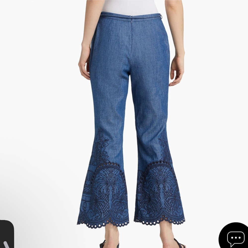 ZIMMERMANN COCO EMBROIDERED PANT RAILWAY BLUE - Picture 4 of 6